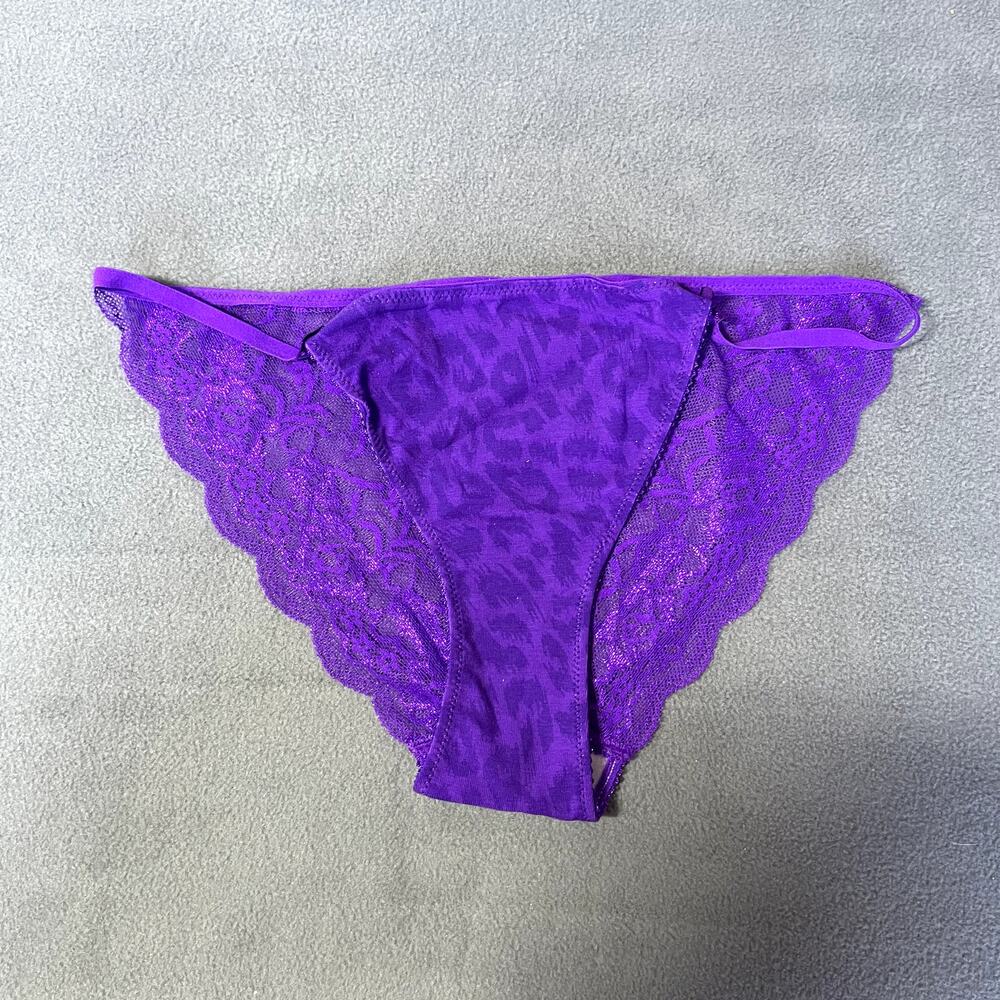 Victoria's Secret PINK 2011 Lace Back Low Rise String Bikini Purple Women Medium